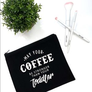 Canvas Makeup Bag with brushes